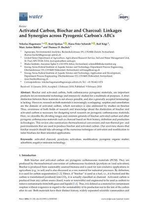 Activated Carbon, Biochar and Charcoal: Linkages and Synergies Across Pyrogenic Carbon’S Abcs