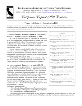 California Capitol Hill Bulletin