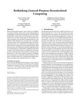 Rethinking General-Purpose Decentralized Computing