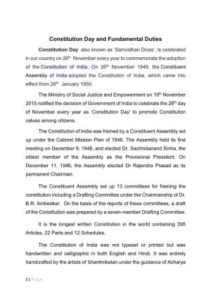 Constitution Day and Fundamental Duties