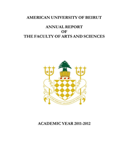 American University of Beirut Annual Report of the Faculty of Arts And