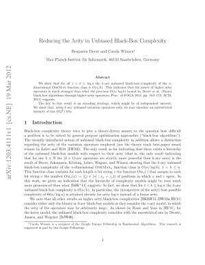 Reducing the Arity in Unbiased Black-Box Complexity