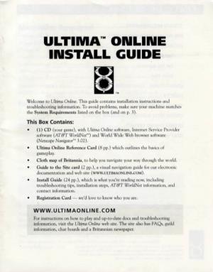 Ultima™ Online Install Guide
