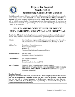 Spartanburg County Sheriff Office Duty Uniforms, Workwear and Footwear