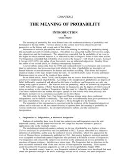 The Meaning of Probability