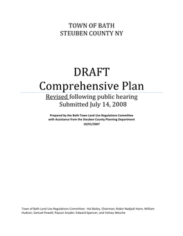DRAFT Comprehensive Plan Revised Following Public Hearing Submitted July 14, 2008