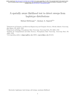 A Spatially Aware Likelihood Test to Detect Sweeps from Haplotype Distributions