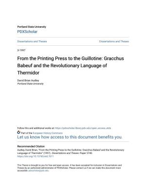 Gracchus Babeuf and the Revolutionary Language of Thermidor