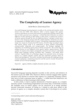 The Complexity of Learner Agency