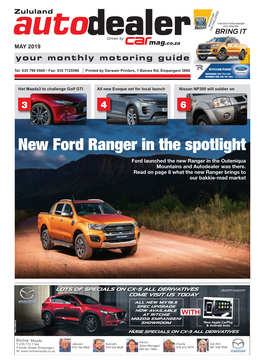 New Ford Ranger in the Spotlight Ford Launched the New Ranger in the Outeniqua Mountains and Autodealer Was There