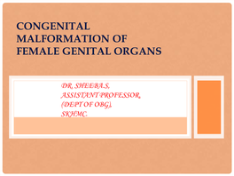 Congenital Malformation of Female Genital Organs