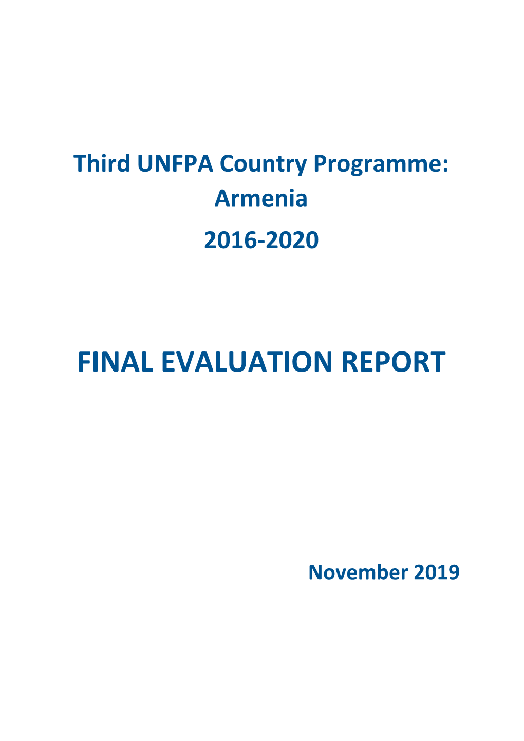 UNFPA Armenia Country Programme Evaluation