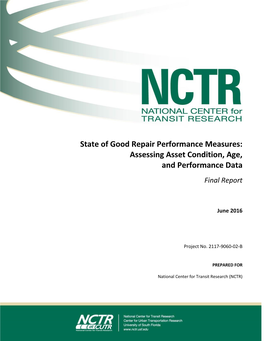State of Good Repair Performance Measures: Assessing Asset Condition, Age, and Performance Data Final Report