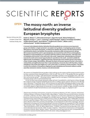 An Inverse Latitudinal Diversity Gradient in European Bryophytes Received: 26 November 2015 Rubén G