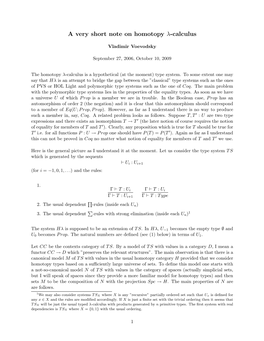 A Very Short Note on Homotopy Λ-Calculus