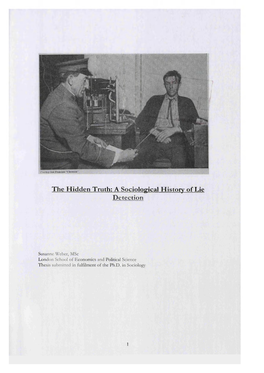 A Sociological History of Lie Detection