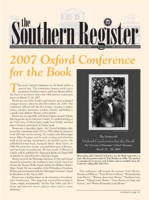 The 2007 Oxford Conference for the Book