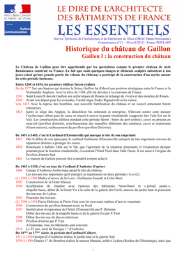 Historique Du Château De Gaillon Gaillon I : La Construction Du Château