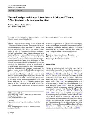 Human Physique and Sexual Attractiveness in Men and Women: a New Zealand–U.S