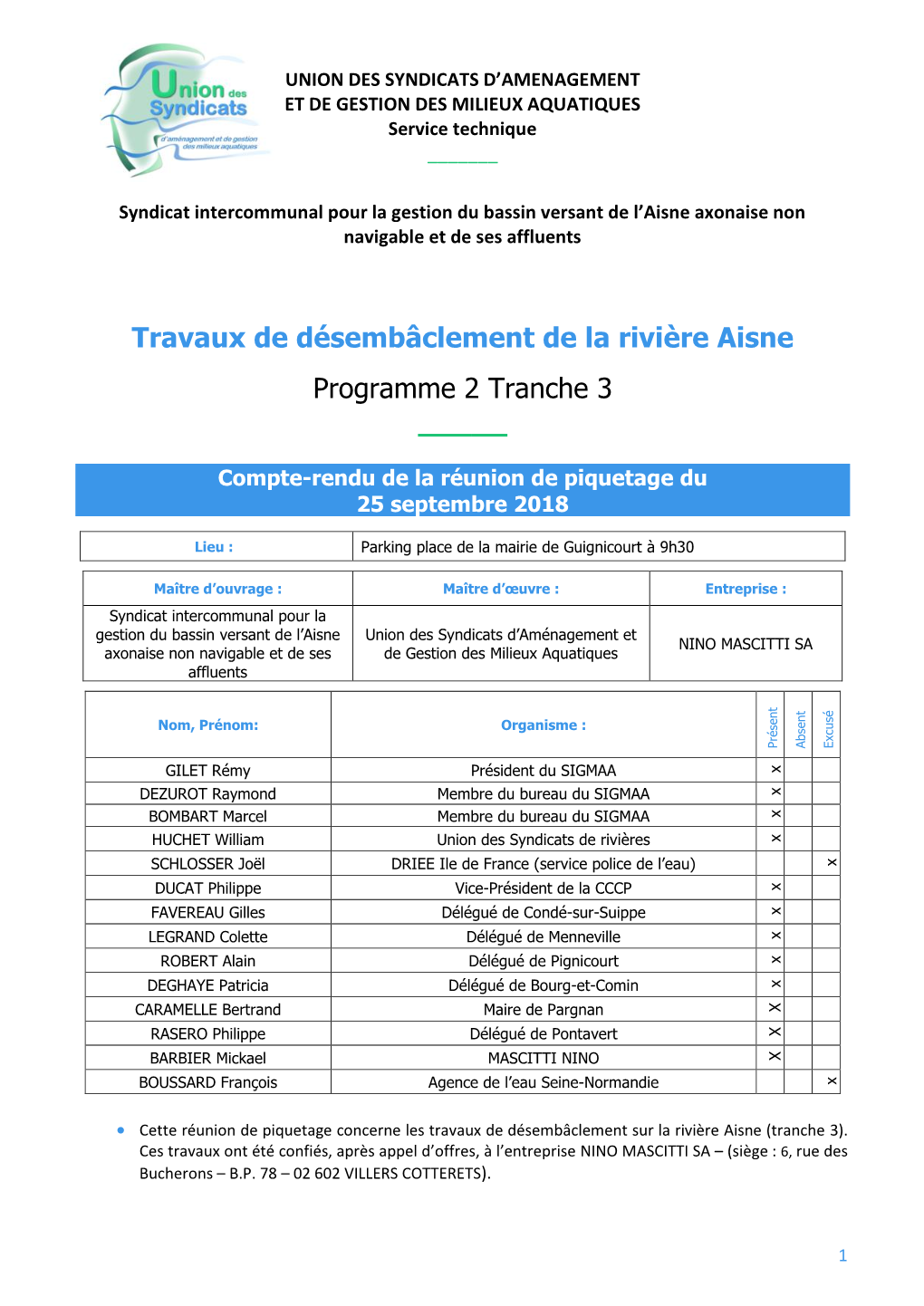 Travaux De Désembâclement De La Rivière Aisne Programme 2 Tranche 3