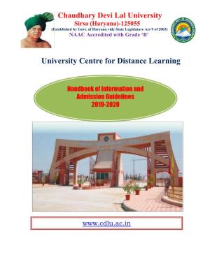 University Centre for Distance Learning
