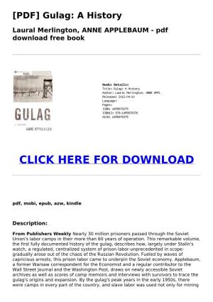 (PDF) Gulag: a History Laural Merlington, ANNE APPLEBAUM