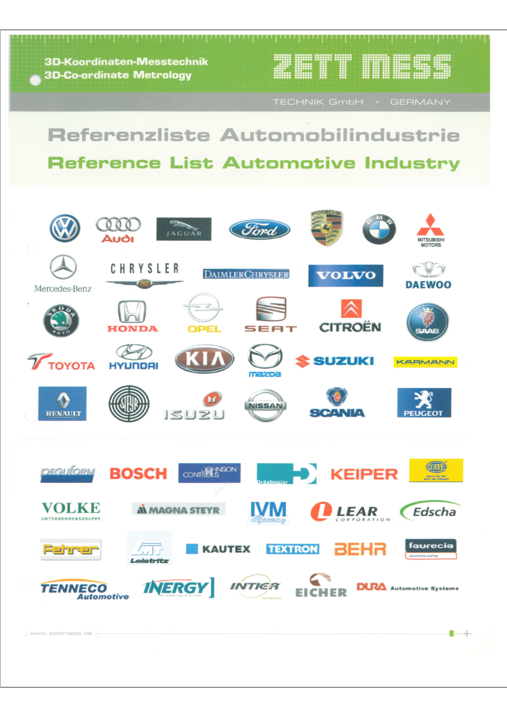 Referenzliste Autoindustrie