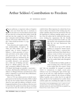 Arthur Seldon's Contribution to Freedom