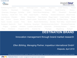 DESTINATION BRAND Innovation Management Through Brand Market Research