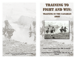 TRAINING to FIGHT and WIN: TRAINING in the CANADIAN ARMY (Edition 2, May 2001)