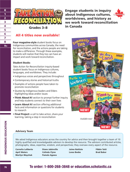 To Order: 1-800-268-3848 Or Education.Scholastic.Ca