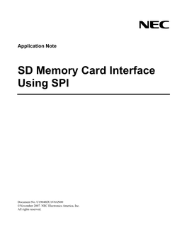 SD Memory Card Interface Using SPI