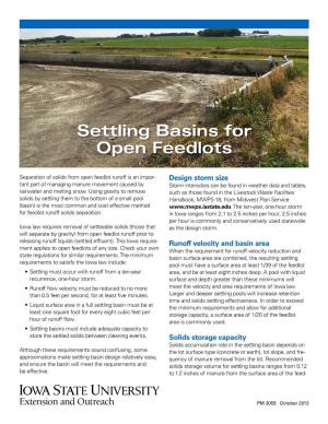 Settling Basins for Open Feedlots