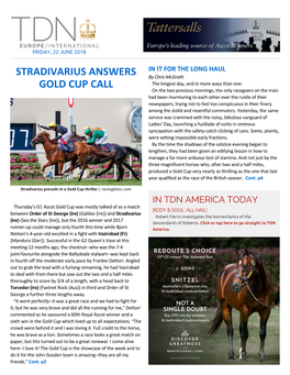 Stradivarius Answers Gold Cup Call Cont