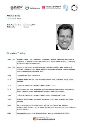 Andreas Zirlik Curriculum Vitae Education