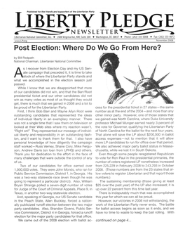 Liberty Pledge NEWSLETTER Libertarian National Committee, Inc