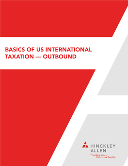 Basics of Us International Taxation — Outbound