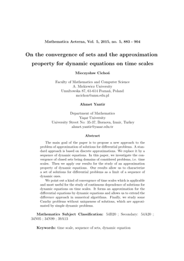 On the Convergence of Sets and the Approximation Property for Dynamic Equations on Time Scales