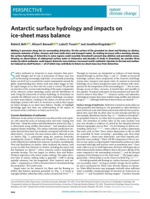 Antarctic Surface Hydrology and Impacts on Ice-Sheet Mass Balance