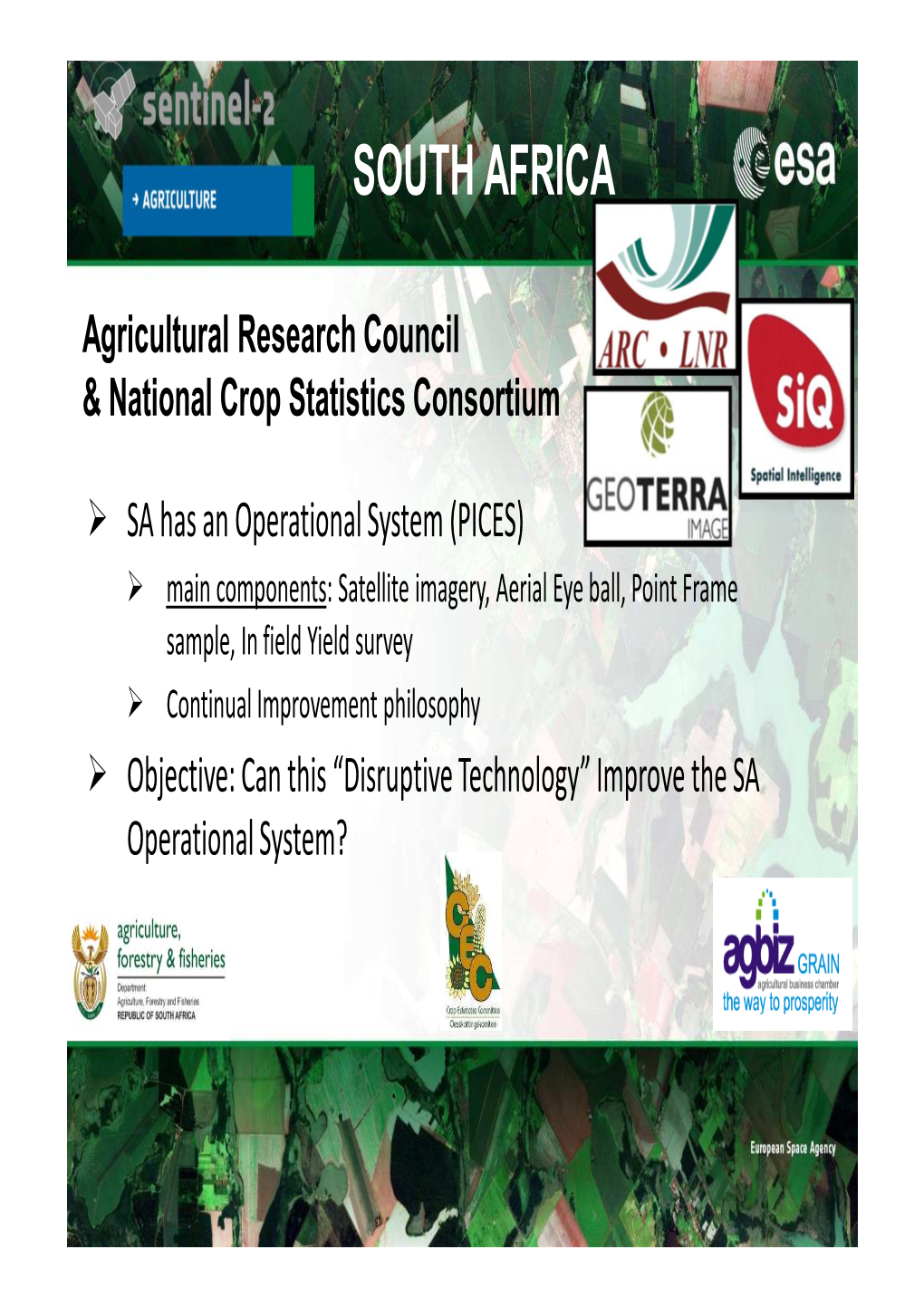Nationwide Sen2agri Demonstration in South Africa