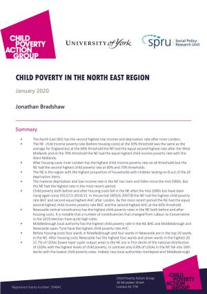 Child Poverty in the North East Region