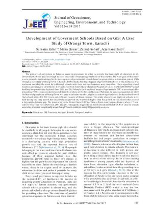 Development of Goverment Schools Based on GIS: a Case Study Of