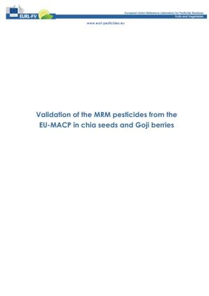 Validation MRM EU-MACP Chia Goji