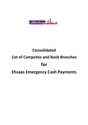 Ehsaas Emergency Cash Payments