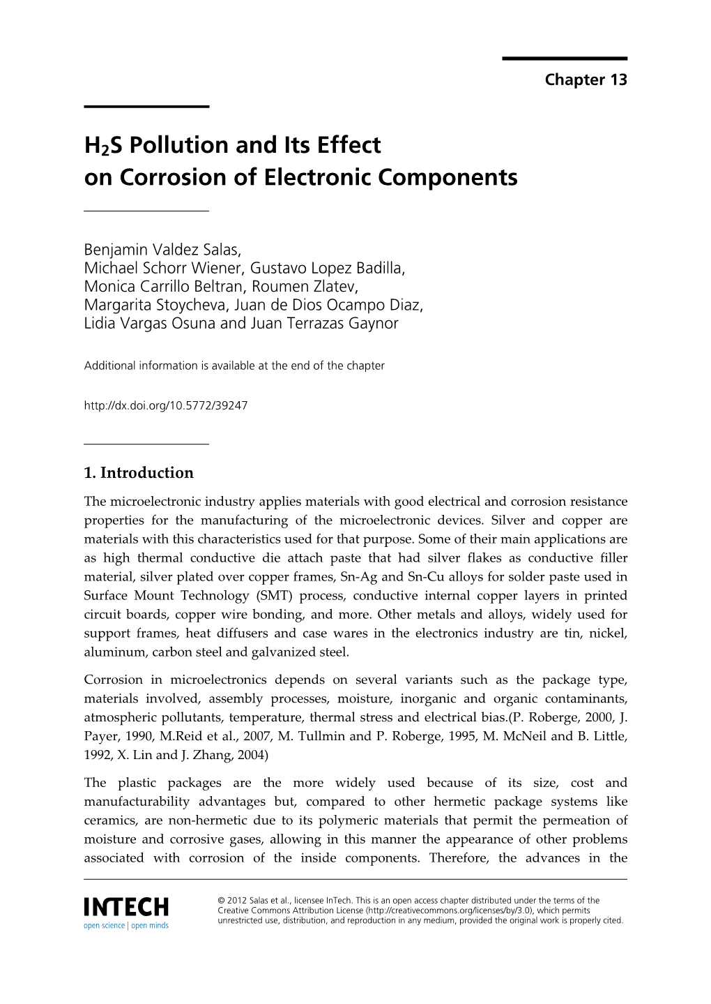 H2S Pollution and Its Effect on Corrosion of Electronic Components