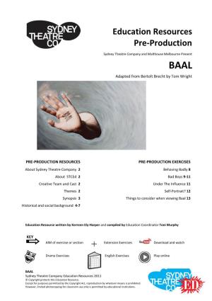 BAAL Adapted from Bertolt Brecht by Tom Wright