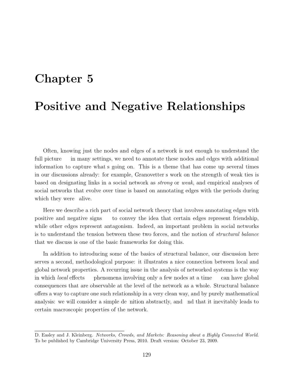 Chapter 5 Positive and Negative Relationships