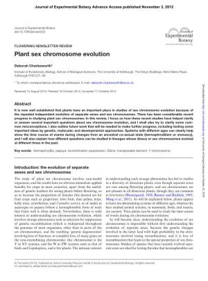Plant Sex Chromosome Evolution