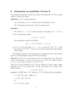 6 Integration on Manifolds, Lecture 6