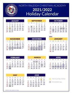 2021-2022 Holiday Calendar